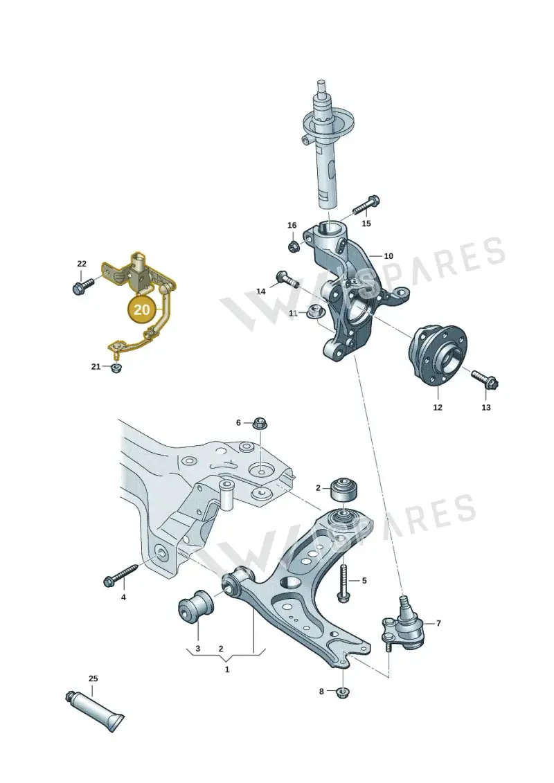 5WA412521E — Volkswagen Caddy Maxi Kombi (2020-2024) diagram 2ka407000, position 20