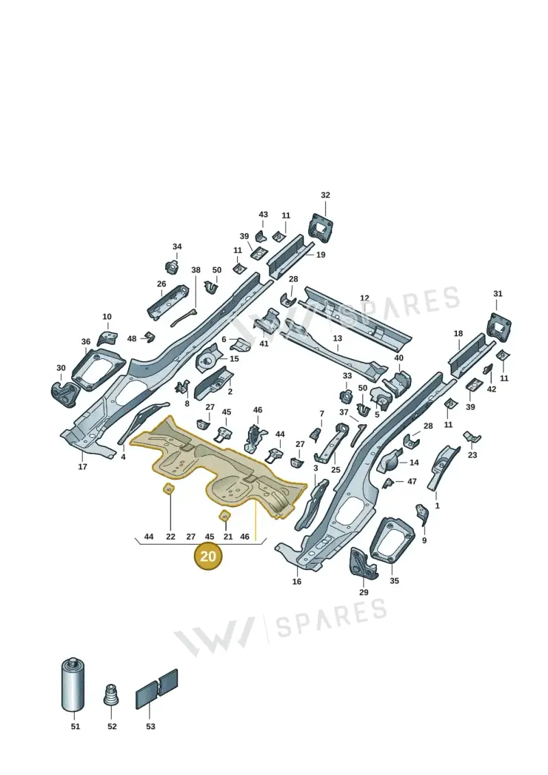 5WA803531B — Volkswagen Golf 2.0 BlueMotion (2019-2024) diagram 5h0803012, position 20