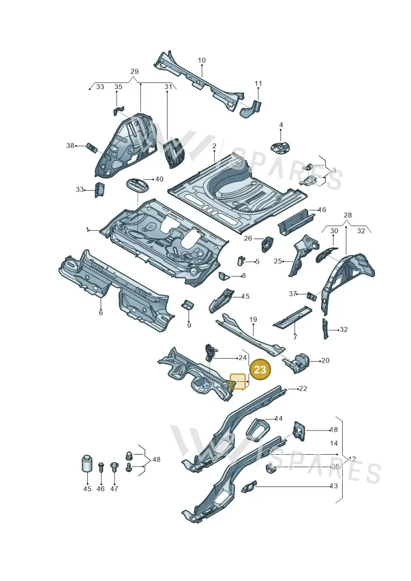 5WA803531D — Volkswagen POLO HATCH         "ZA"06> (2005-) diagram 431803150, position 23