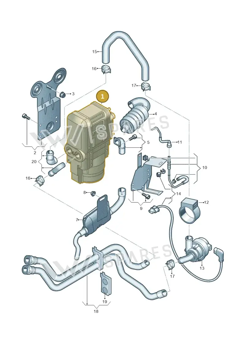 5WA815007C — Volkswagen Caddy Maxi Kombi (2020-2024) diagram 3j0819700, position 1
