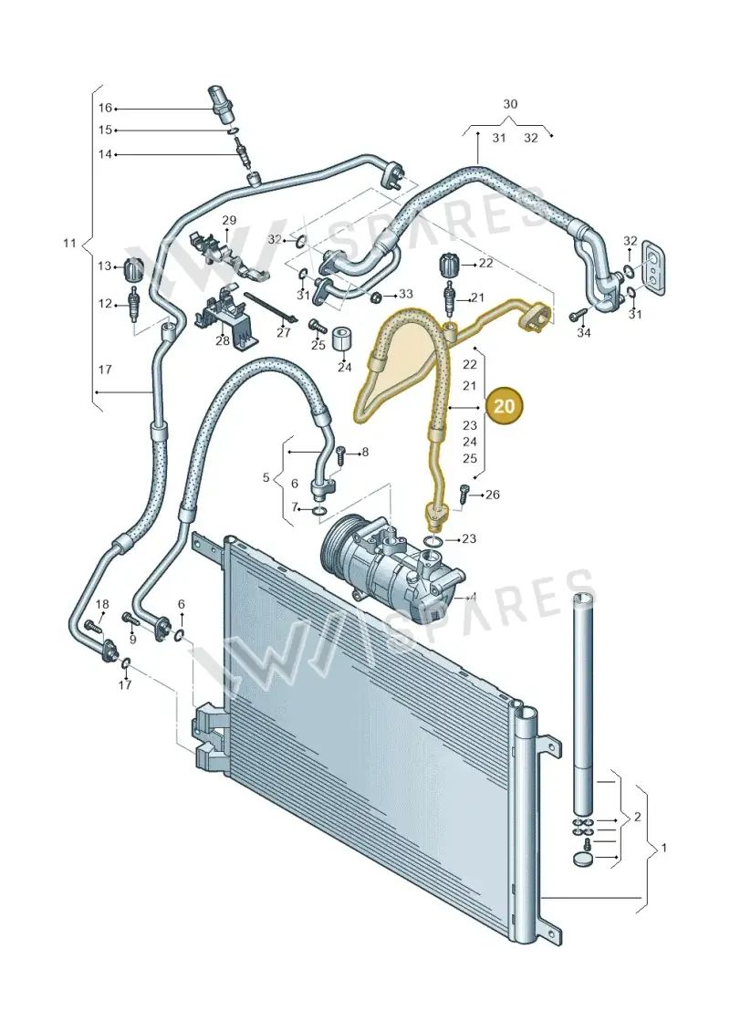 5WA816743 — Volkswagen Caddy Maxi Kombi (2020-2024) diagram 827260400, position 20