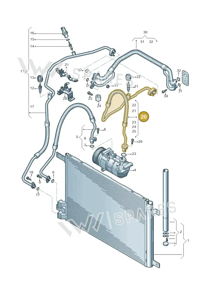 5WA816743B — Volkswagen Passat estate (2023-) diagram 746260400, position 20