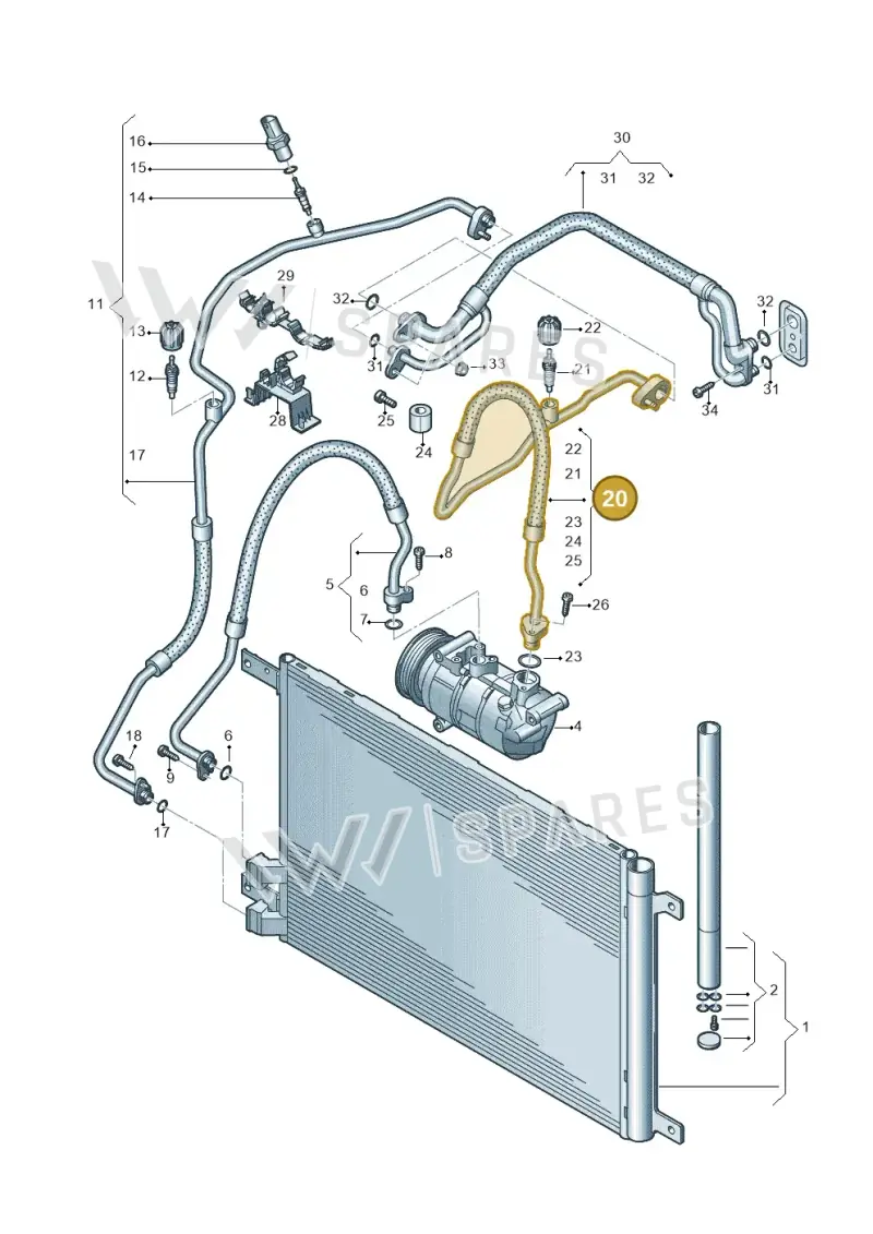 5WA816743C — Volkswagen Passat estate (2023-) diagram 746260400, position 20