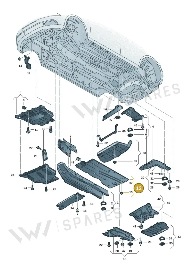 5WA825201H — Volkswagen Golf 2.0 BlueMotion (2019-2024) diagram 5h0825000, position 12