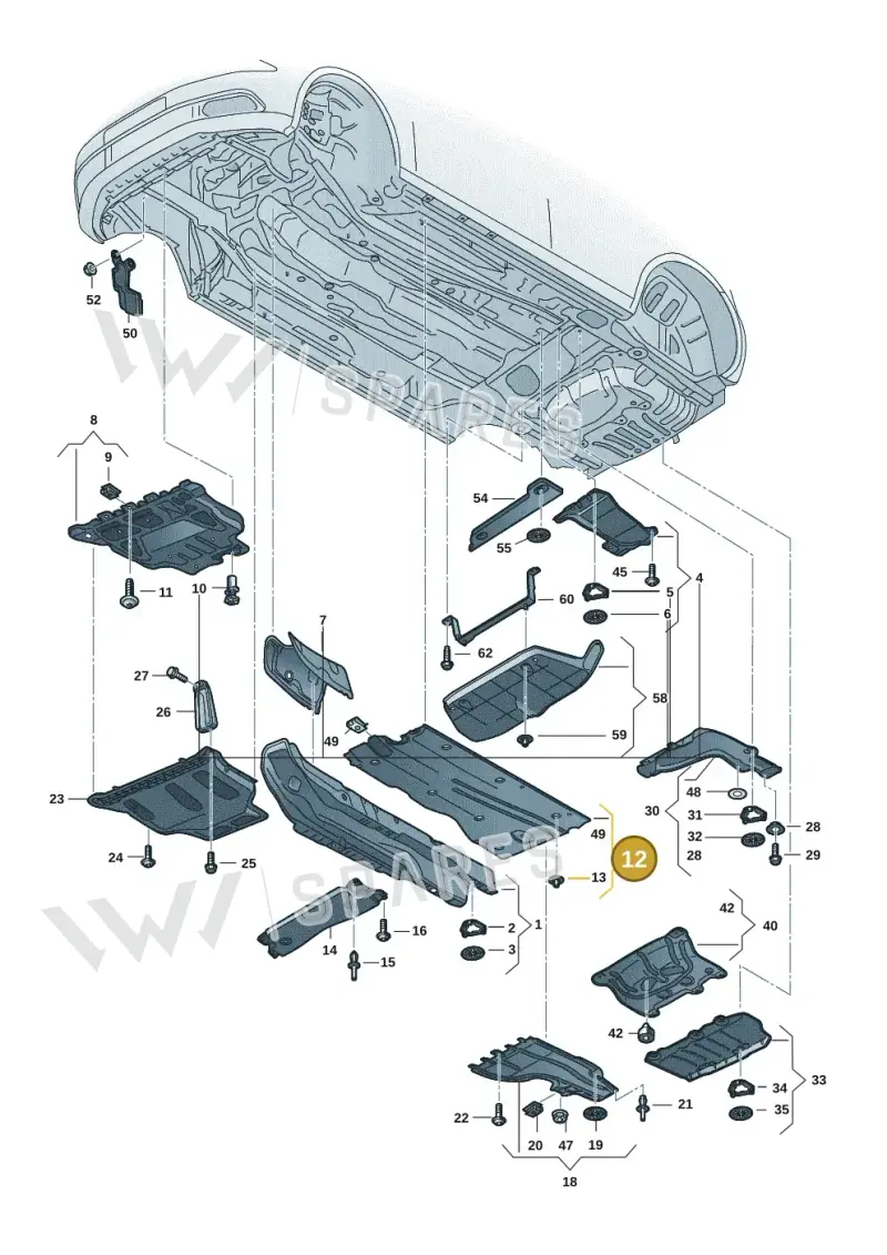 5WA825202D — Volkswagen Golf 2.0 BlueMotion (2019-2024) diagram 5h0825000, position 12