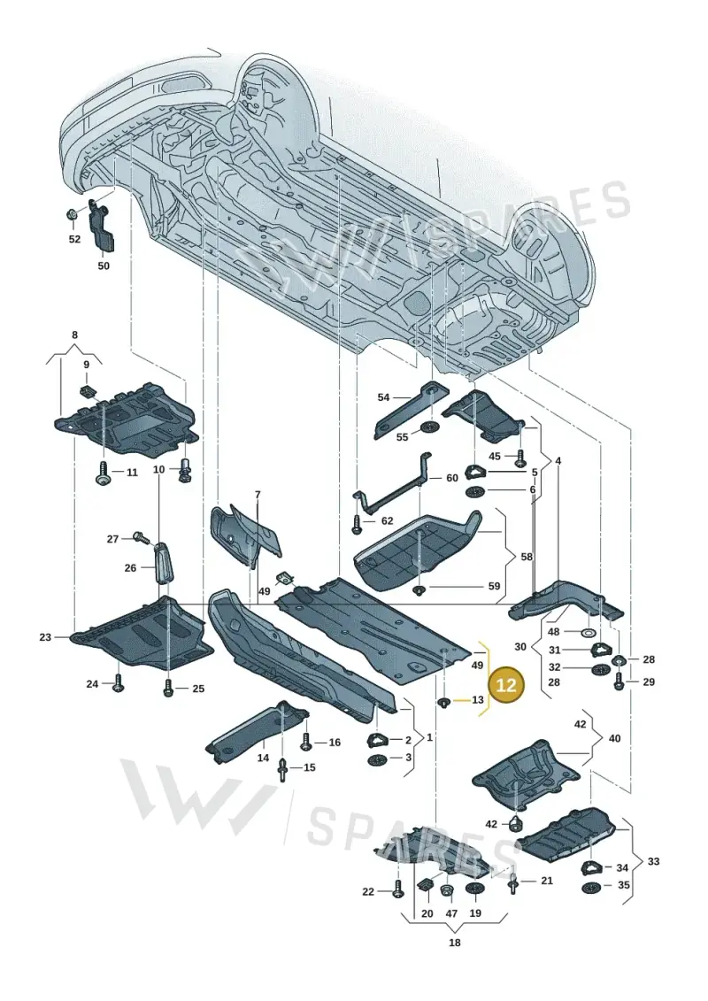 5WA825202H — Volkswagen Golf 2.0 BlueMotion (2019-2024) diagram 5h0825000, position 12