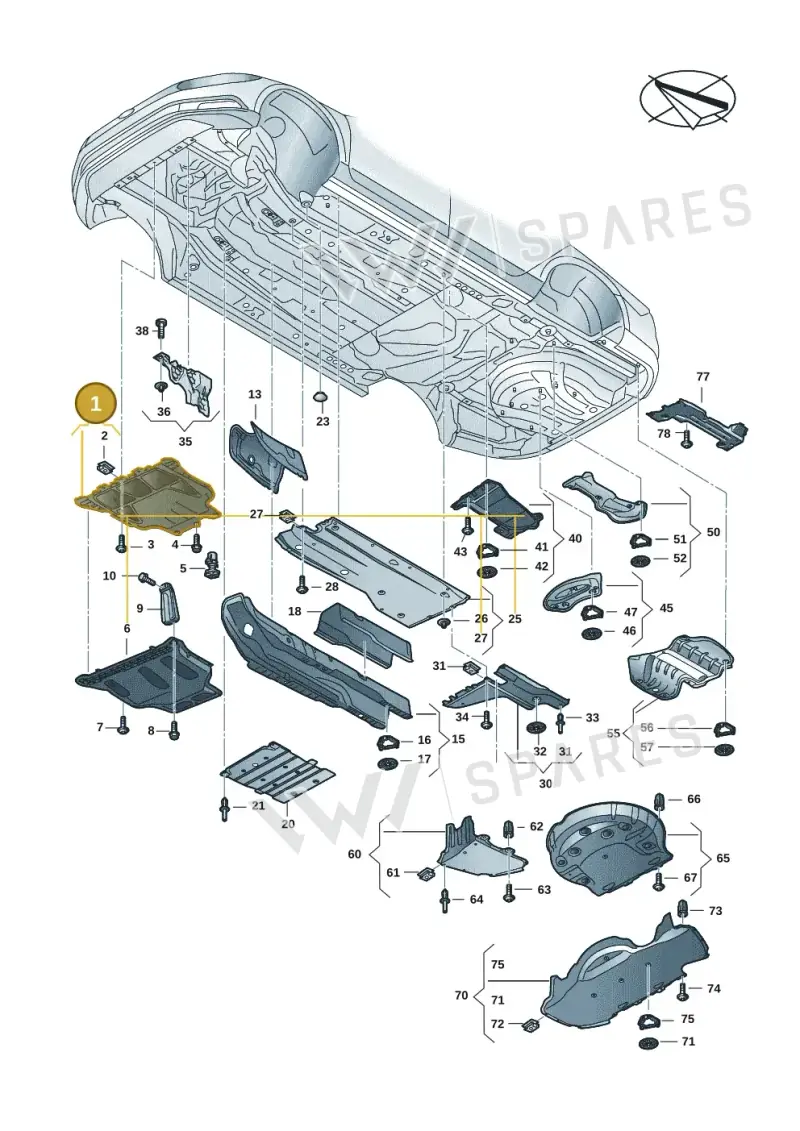 5WA825236D — Volkswagen Passat estate (2023-) diagram 3j0825000, position 1