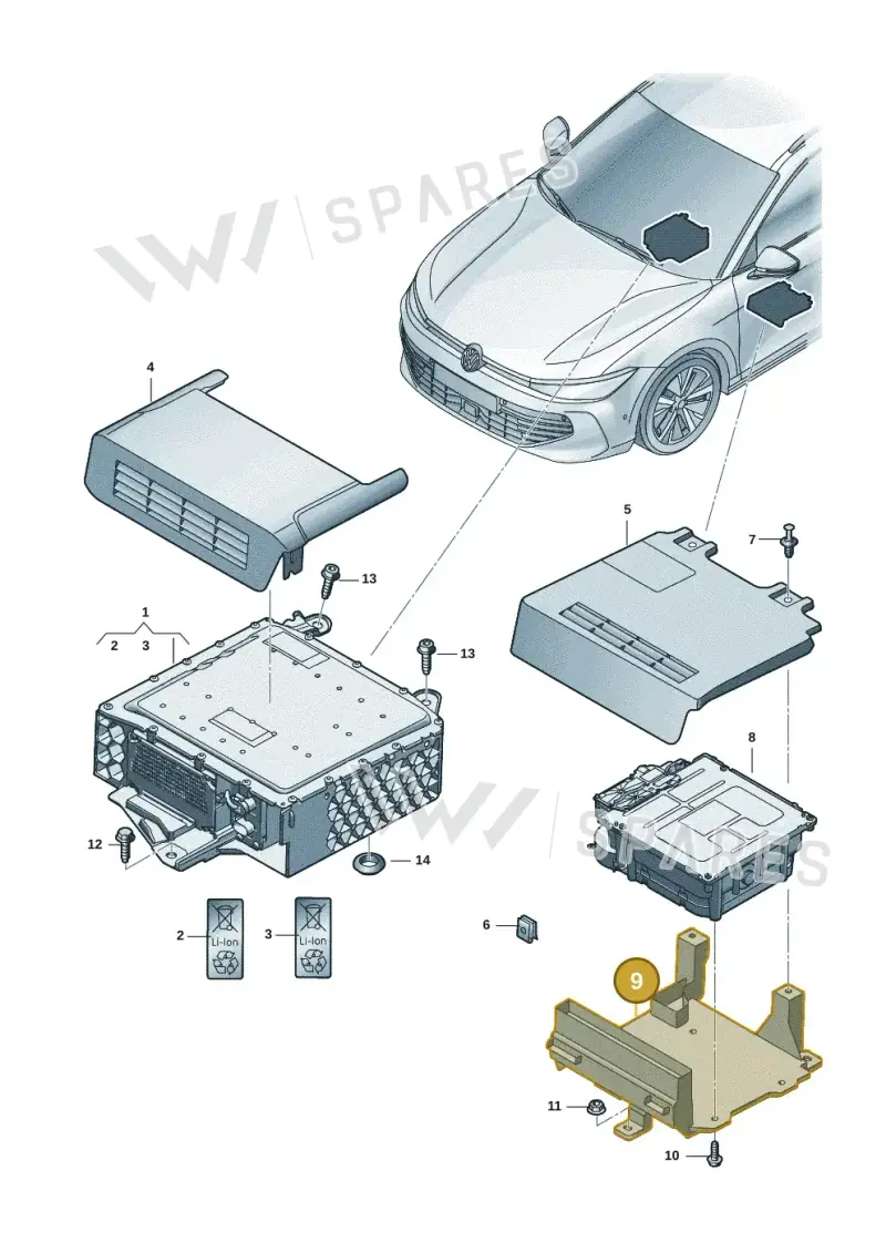5WA907332 — Volkswagen Passat estate (2023-) diagram 3j0915050, position 9