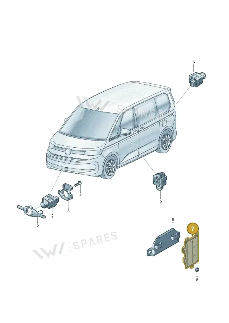 5WA907556D — Volkswagen Multivan (2021-) diagram 7t0907125, position 7