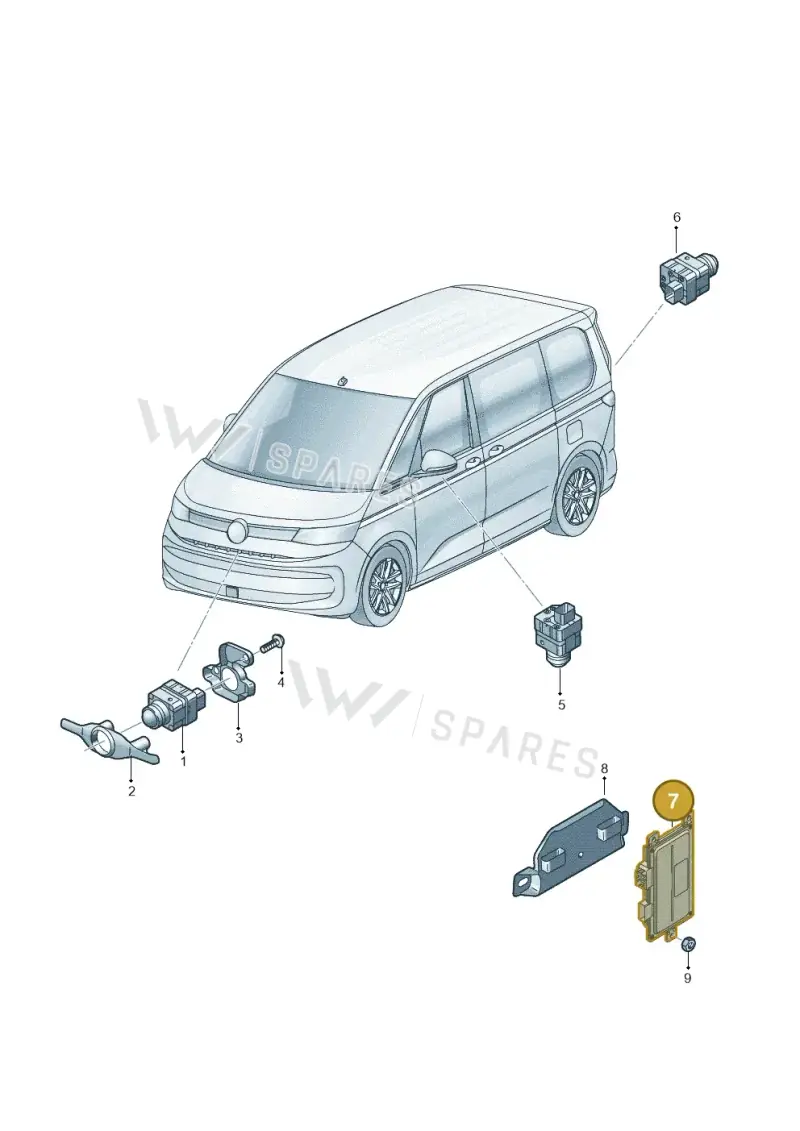 5WA907556E — Volkswagen Multivan (2021-) diagram 7t0907125, position 7