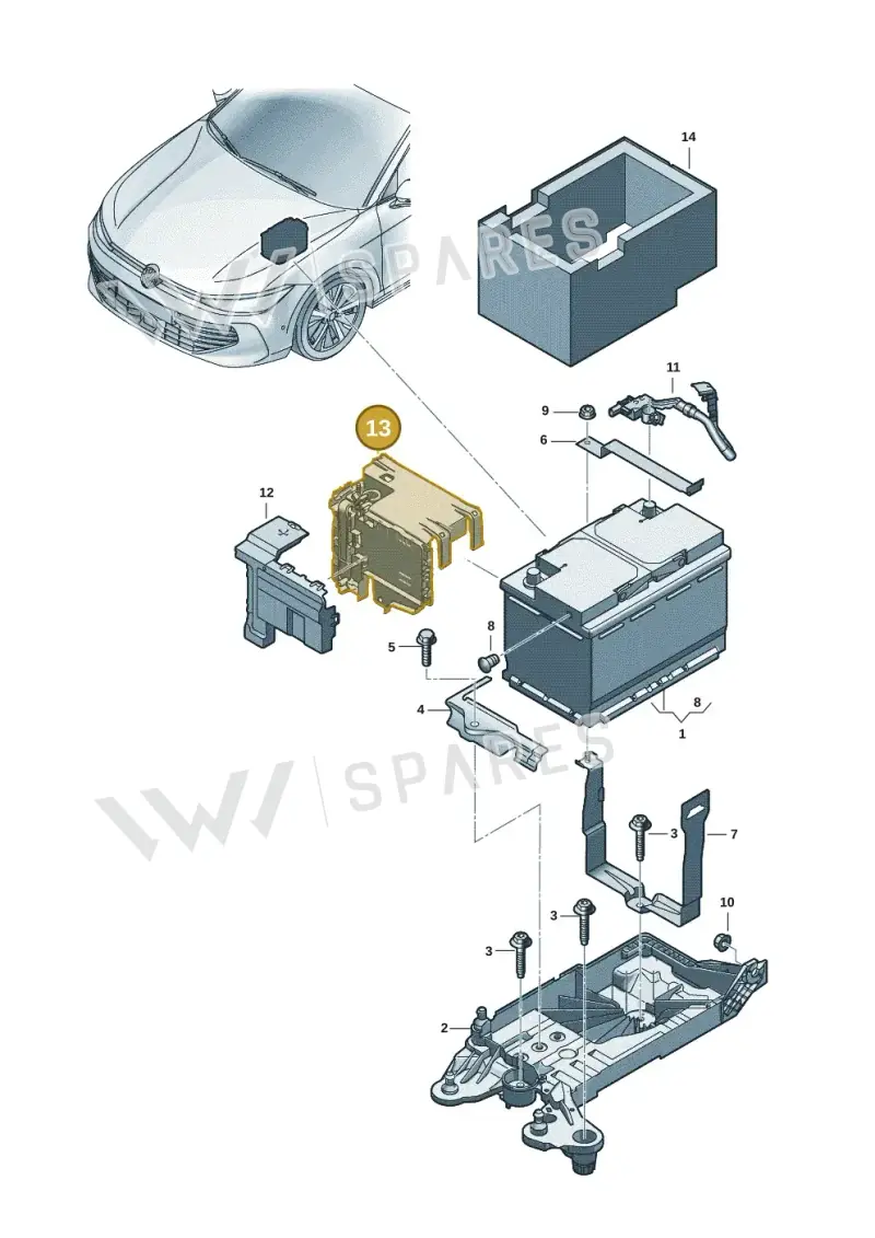 5WA915345A — Volkswagen Passat estate (2023-) diagram 3j0915000, position 13
