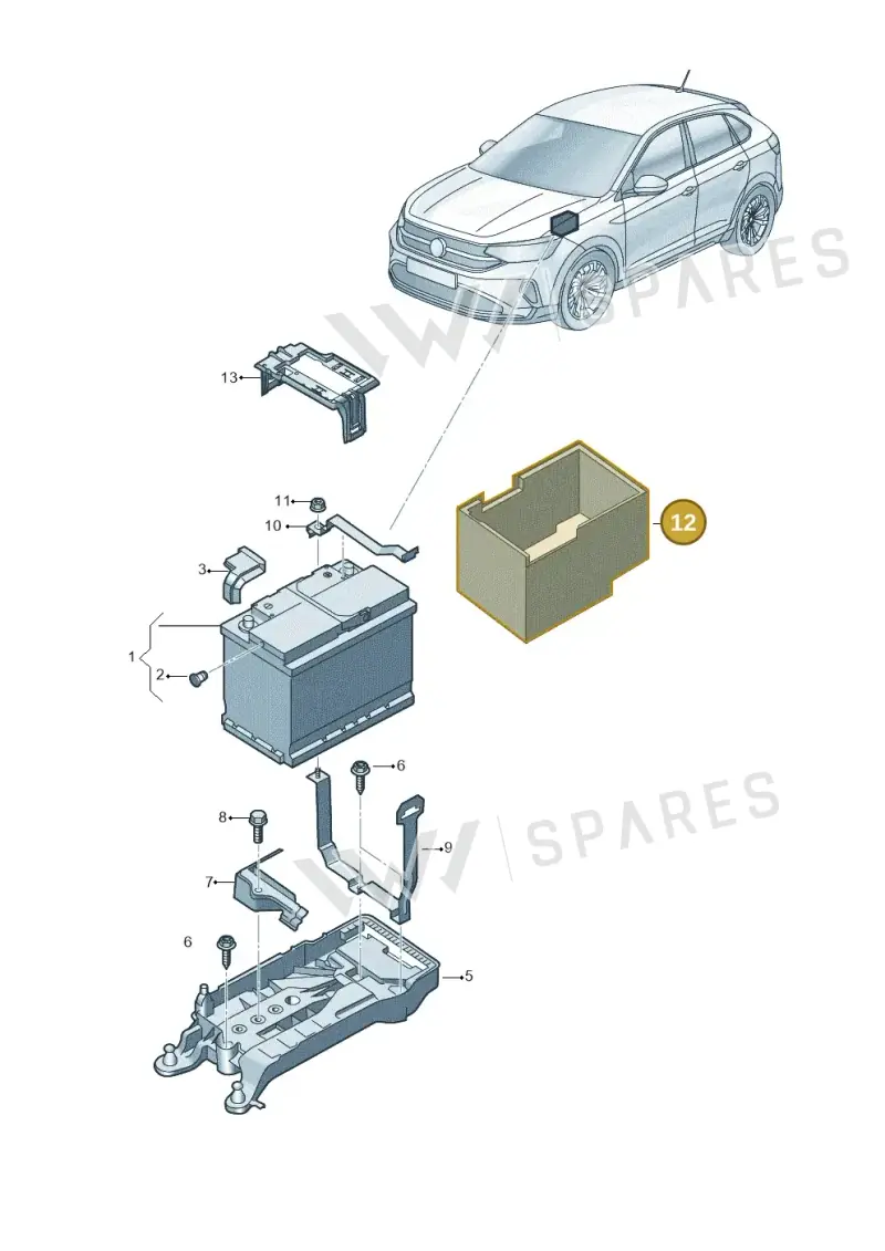 5WA915418 — Volkswagen Taigo (2021-2024) diagram 2f0915001, position 12