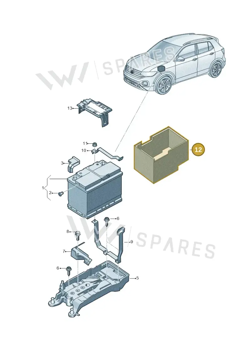 5WA915418 — Volkswagen T-Cross 1,0 (2018-2024) diagram 587915000, position 12