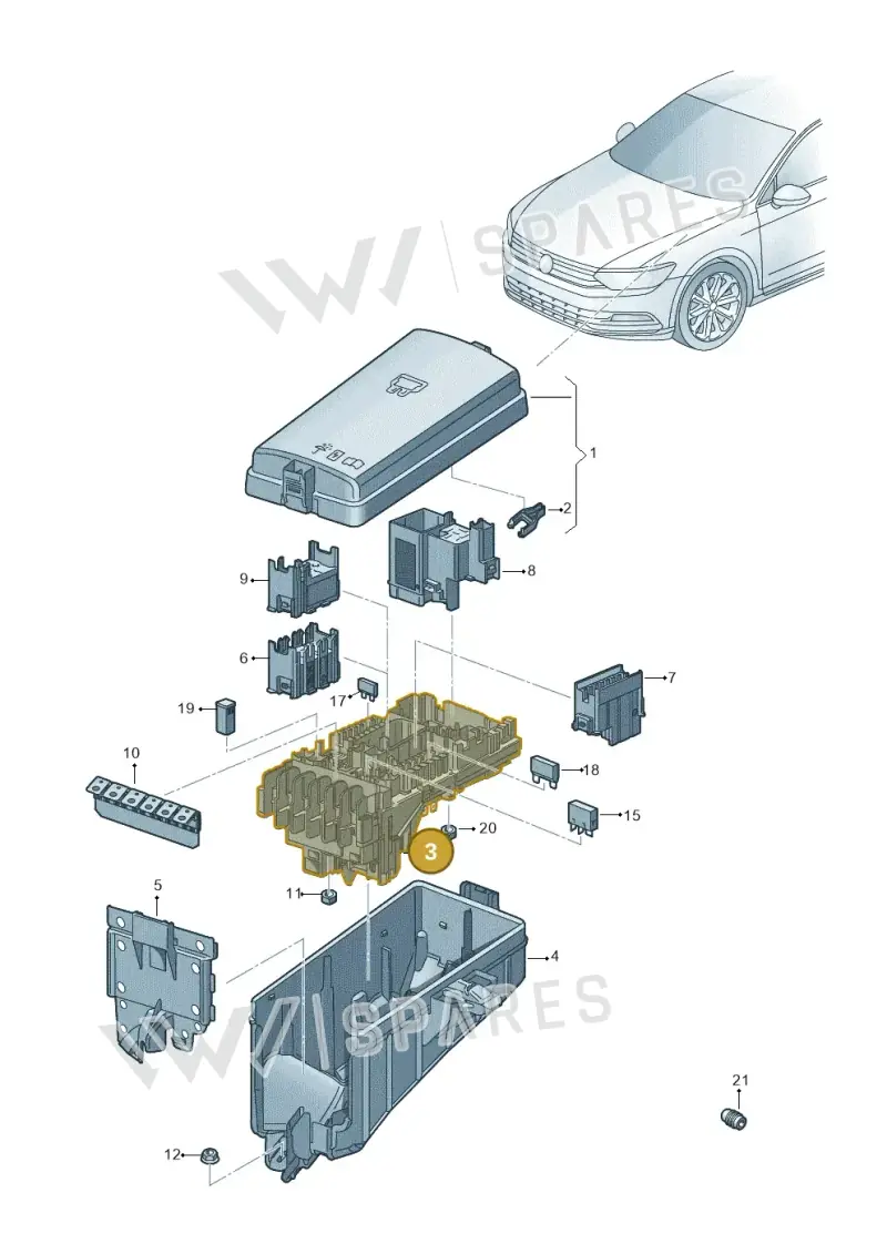 5WA937125B — Volkswagen Passat estate (2023-) diagram 793937100, position 3