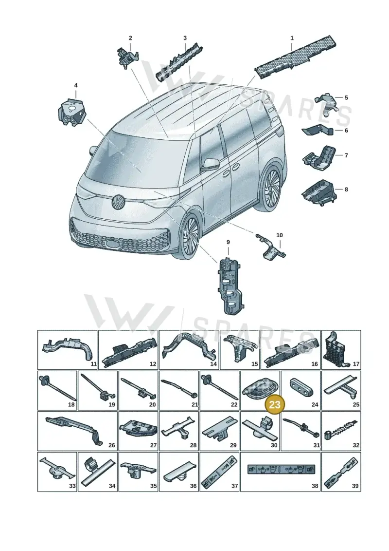 5WA971905B — Volkswagen ID.Buzz (2022-) diagram 15a972001, position 23