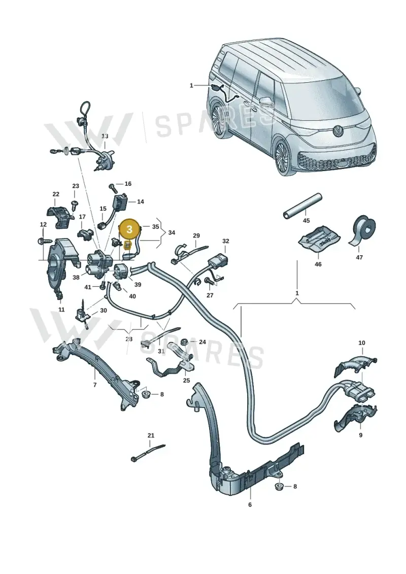 5WA972111 — Volkswagen ID.Buzz (2022-) diagram 15a970150, position 3