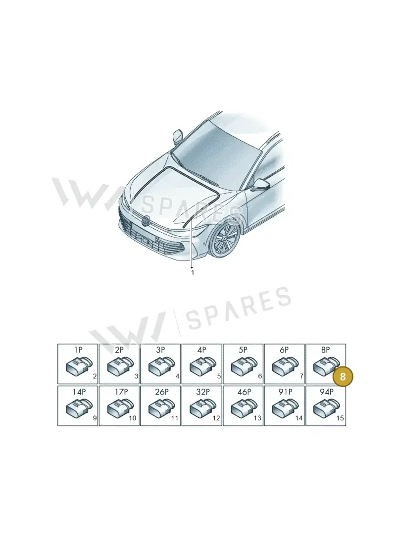 5WA972708A — Volkswagen Passat estate (2023-) diagram 3j0971800, position 8
