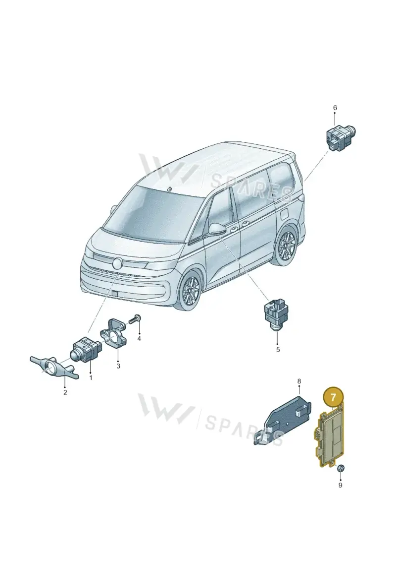 5WA980556E — Volkswagen Multivan (2021-) diagram 7t0907125, position 7