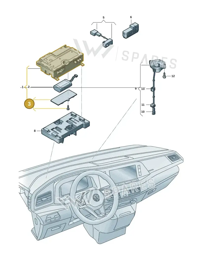 5WA998058 — Volkswagen Multivan (2021-) diagram 7t0035600, position 3