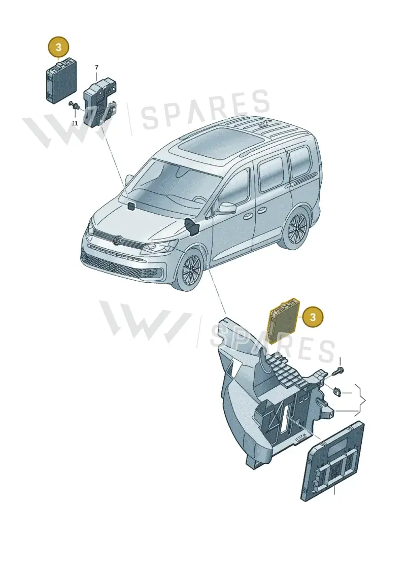 5WB907530D — Volkswagen Caddy Maxi Kombi (2020-2024) diagram 2ka937050, position 3