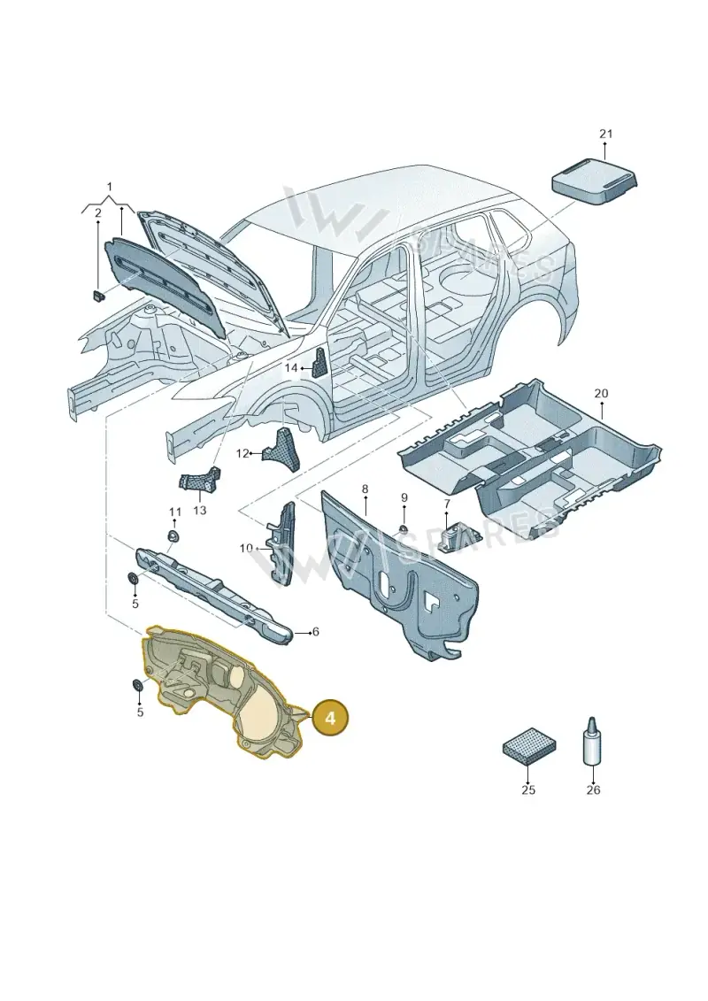 5WC863354 — Volkswagen Tiguan 2.0 4Motion (2016-2024) diagram 884863200, position 4