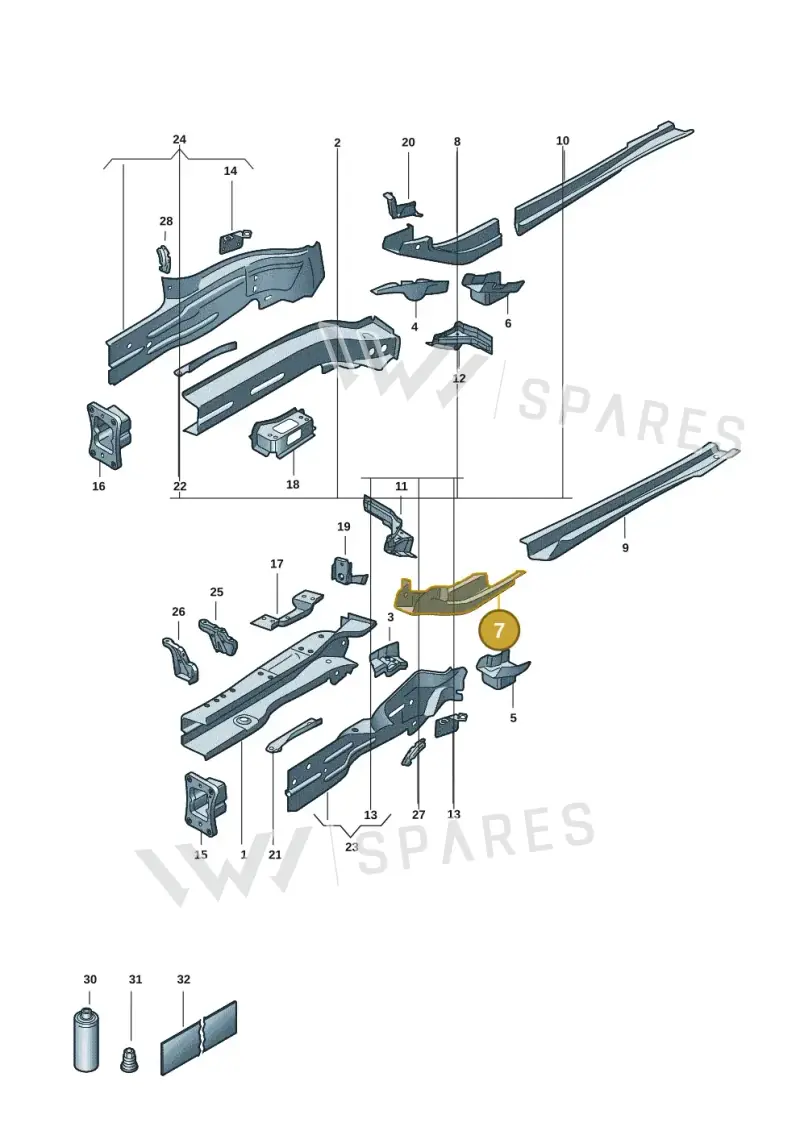 5WF803209 — Volkswagen Caddy Maxi Kombi (2020-2024) diagram 2ka803000, position 7