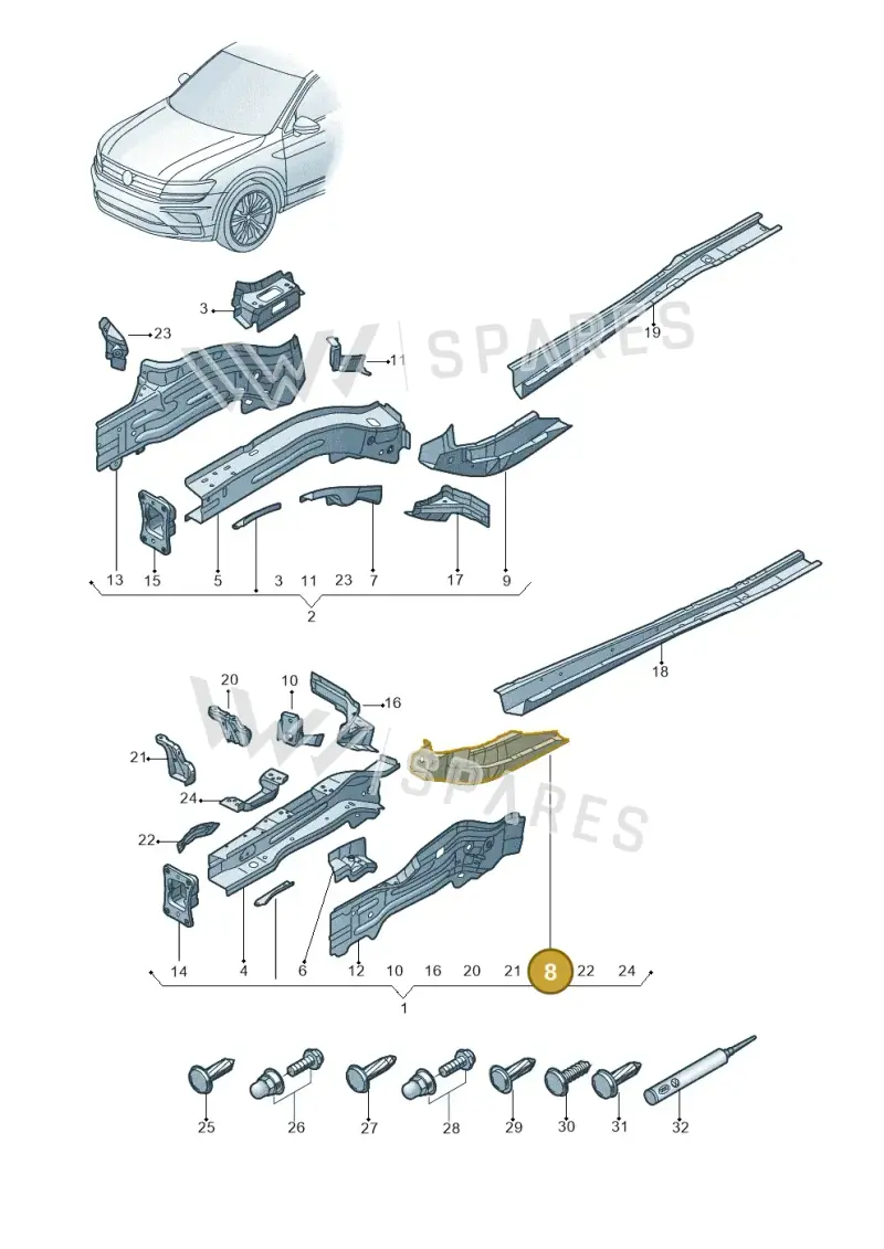 5WF803209 — Volkswagen Tiguan (2024-) diagram 884803000, position 8