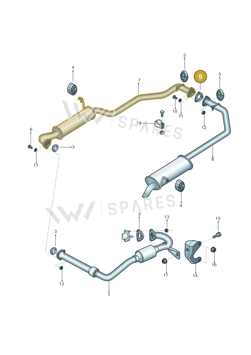 5X0251509 — Volkswagen Kombi (2011-) diagram 540253800, position 9