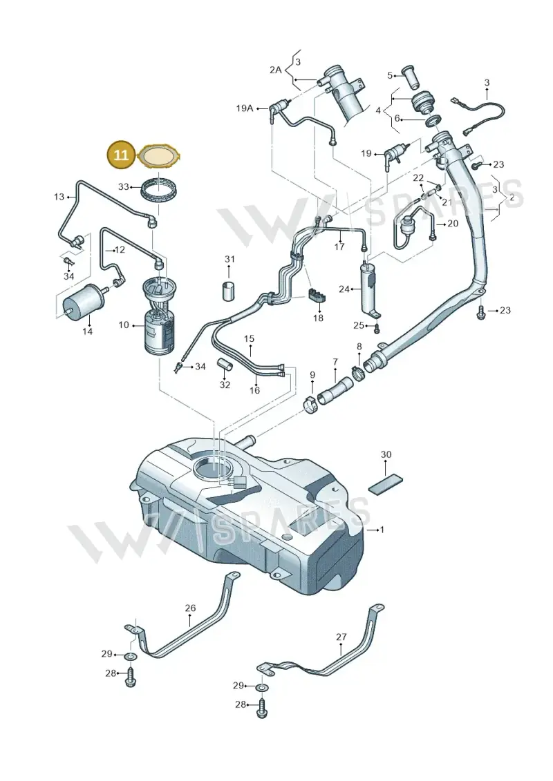 5Z0201255 — Volkswagen Spacefox (2010-2014) diagram 515201450, position 11