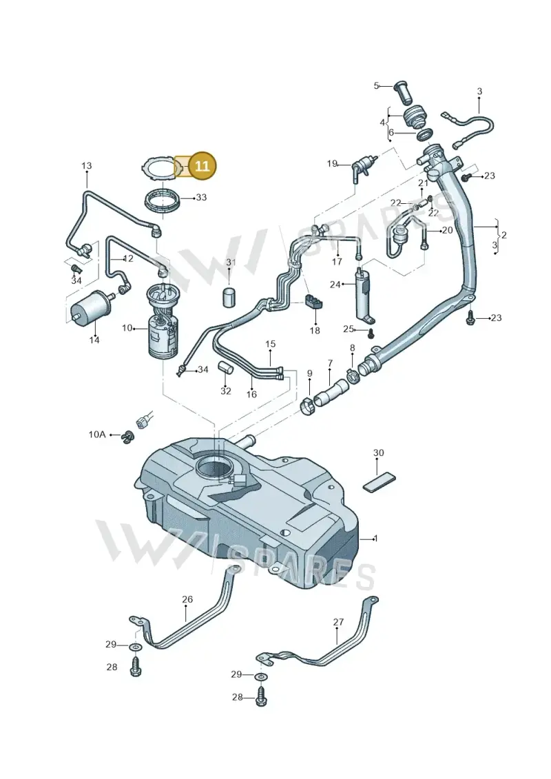 5Z0201255 — Volkswagen Spacefox (2014-2019) diagram 799201045, position 11