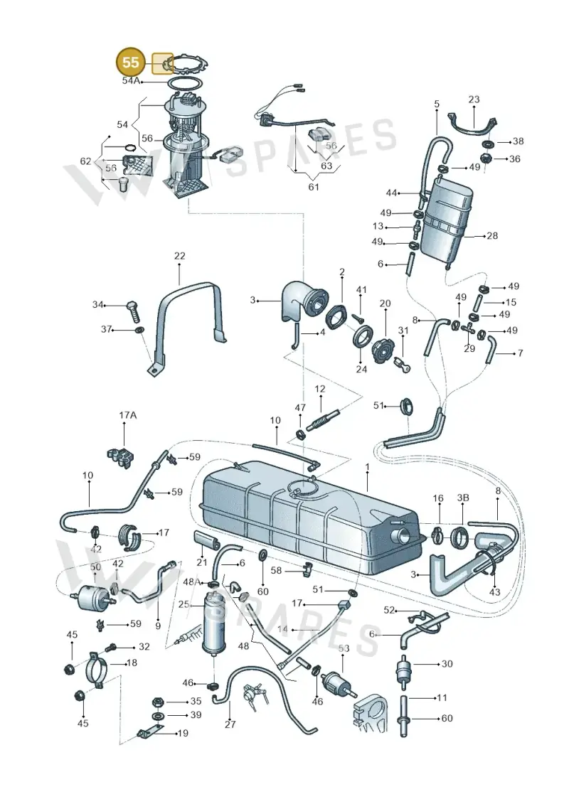 5Z0201255 — Volkswagen Kombi (2011-) diagram 540201010, position 55