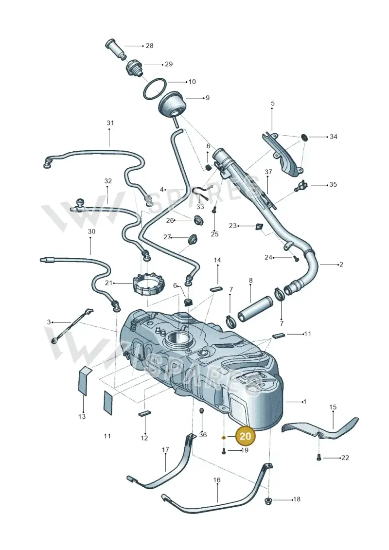 5Z0201693 — Volkswagen Saveiro (2016-2017) diagram 567201000, position 20