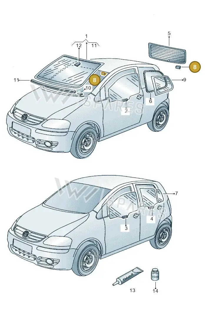 5Z0845237 — Volkswagen FOX                  M.05> (2005-) diagram 357845000, position 8