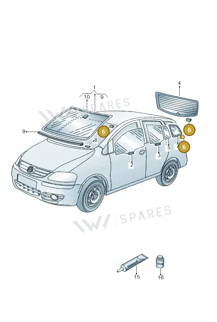 5Z0845237 — Volkswagen Spacefox (2014-2019) diagram 514845000, position 6