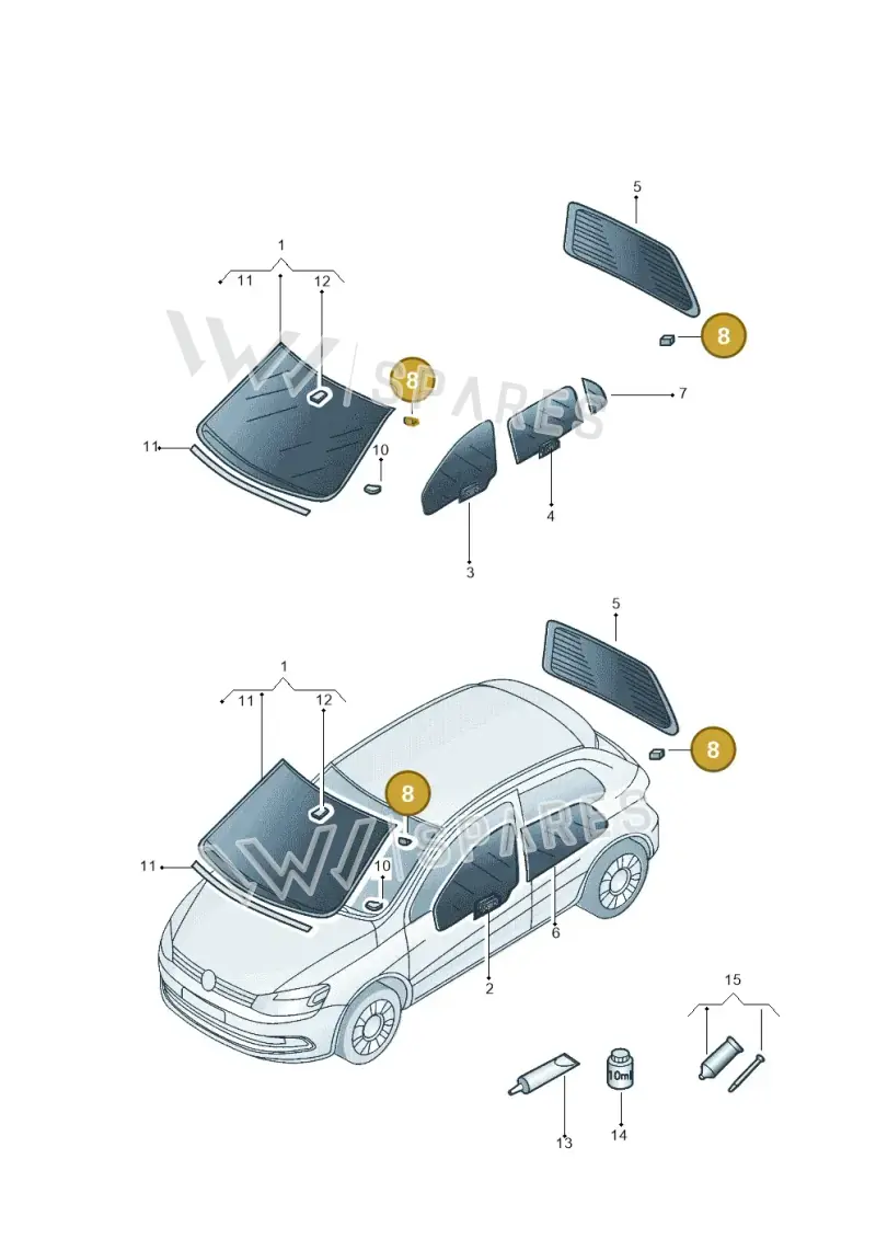 5Z0845237 — Volkswagen Gol 1.6 (2012-) diagram 553845000, position 8