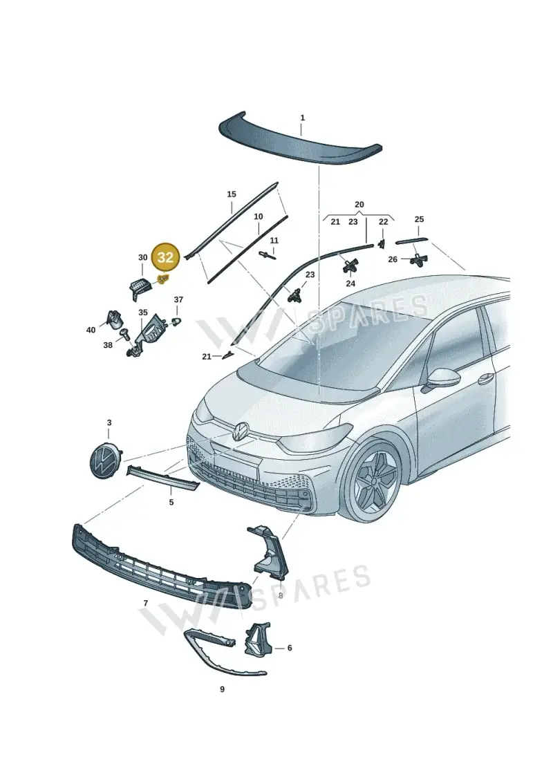 5Z0853695 — Volkswagen ID.3 Pro (2019-2024) diagram 10a853000, position 32