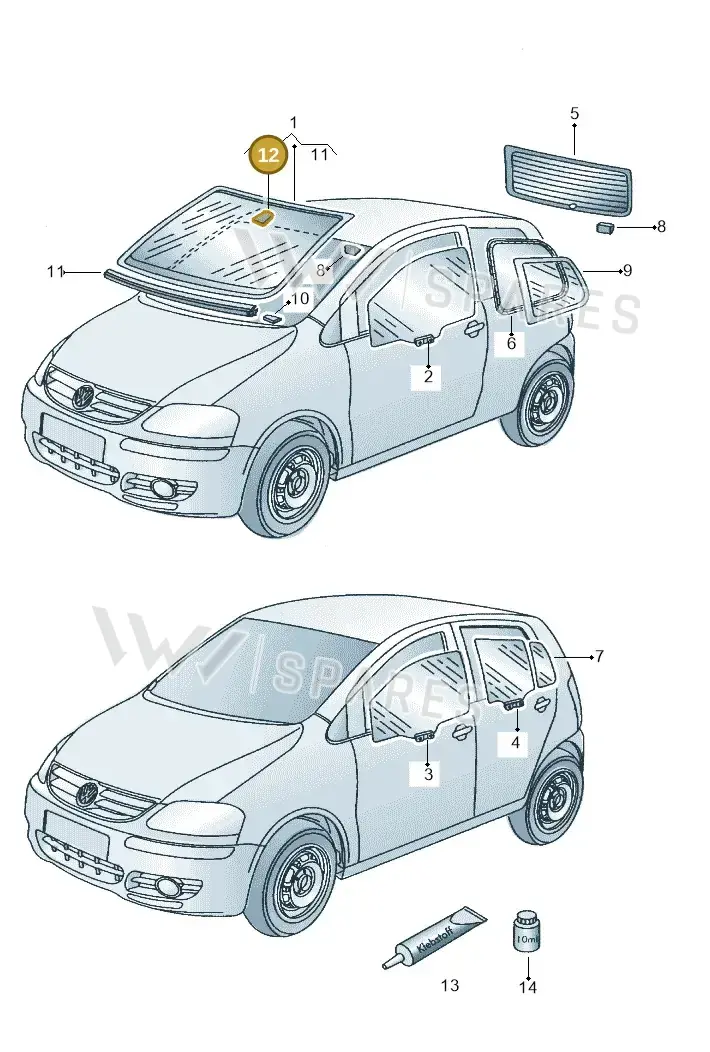 5Z0857587 — Volkswagen FOX                  M.05> (2005-) diagram 357845000, position 12