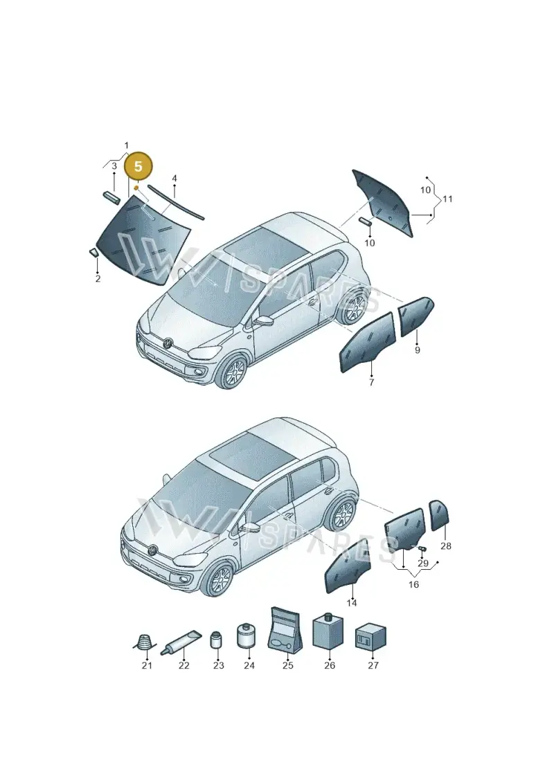 5Z0857587 — Volkswagen Up! 1.0 TSI (2013-2017) diagram 559845000, position 5