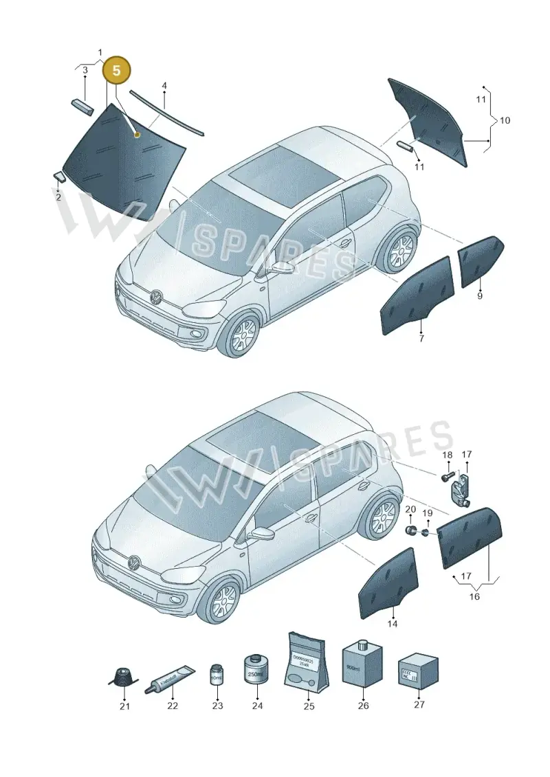 5Z0857587 — Volkswagen Up! BlueMotion (2011-2016) diagram 723845000, position 5