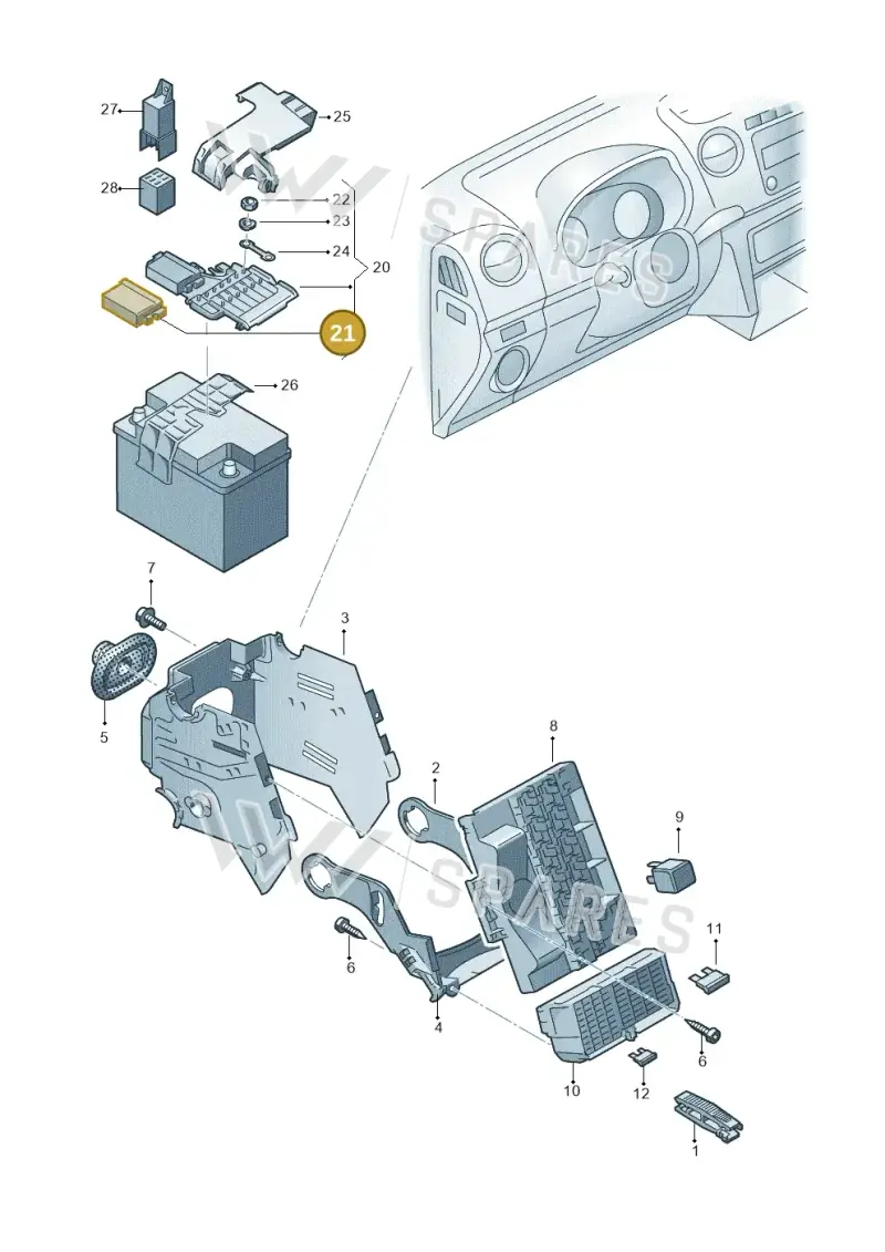 5Z0937555 — Volkswagen Amarok twin cab (2012-2016) diagram 683937000, position 21