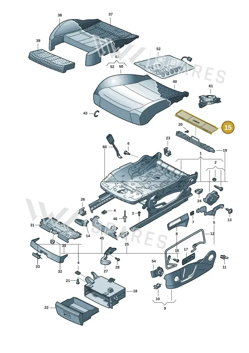 654881955BWR9 — Volkswagen Caddy Maxi Kombi (2020-2024) diagram 2ka881000, position 15