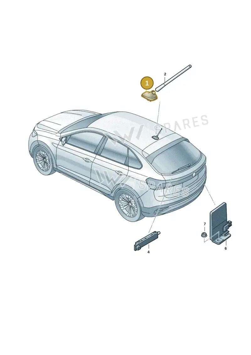 6C00355015FQ — Volkswagen Taigo (2021-2024) diagram 2f0035200, position 1