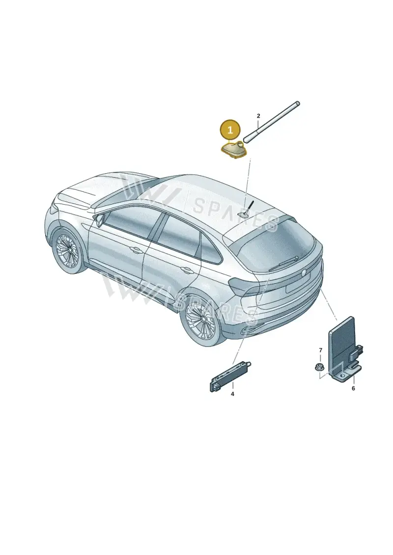 6C0035501P5FQ — Volkswagen Taigo (2021-2024) diagram 2f0035200, position 1