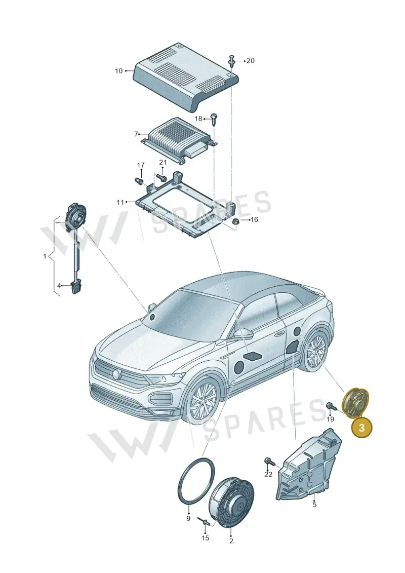 6C0035710A — Volkswagen T-Roc convertible 1.5 (2019-2024) diagram 2gk035035, position 3