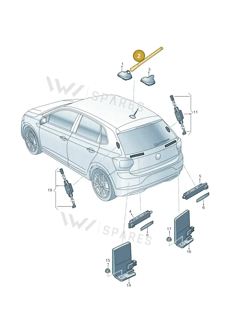 6C0035849M — Volkswagen Polo 1.0 BlueMotion (2017-2024) diagram 837035200, position 2