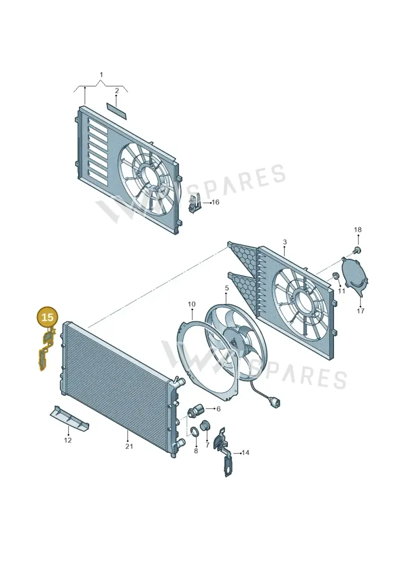 6C0121284C — Volkswagen Polo 1.4 BlueMotion (2014-2017) diagram 672121950, position 15