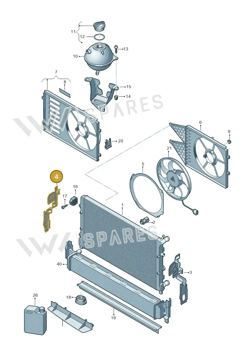 6C0121284C — Volkswagen Polo 1.4 BlueMotion (2014-2017) diagram 773121850, position 4
