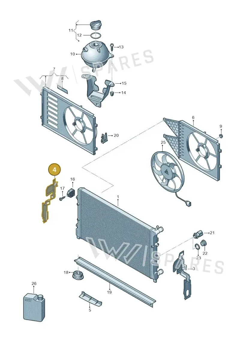 6C0121284C — Volkswagen Polo 1.4 BlueMotion (2014-2017) diagram 773121860, position 4