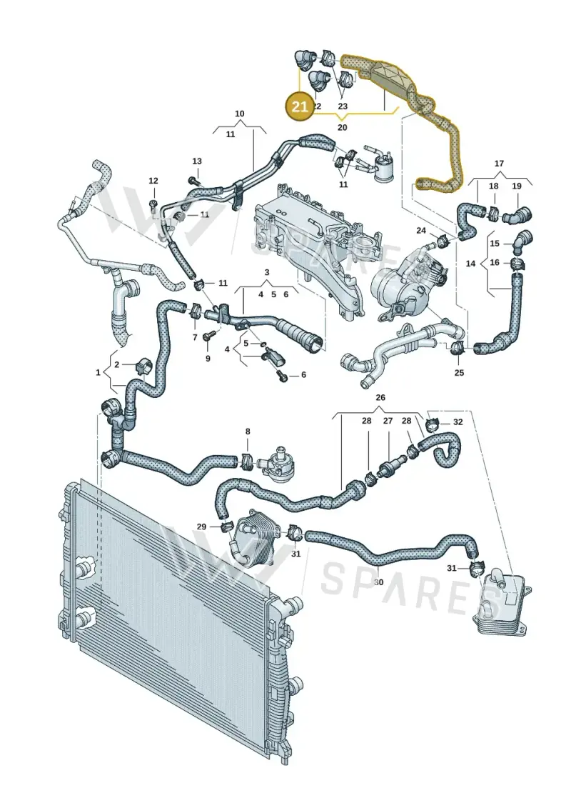 6C0122291A — Volkswagen Caddy Maxi Kombi (2020-2024) diagram 2ka121505, position 21