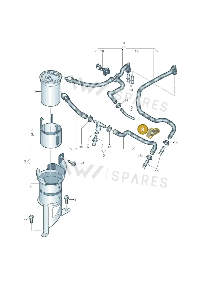6C0133687 — Volkswagen Polo 1.4 BlueMotion (2014-2017) diagram 773127000, position 8